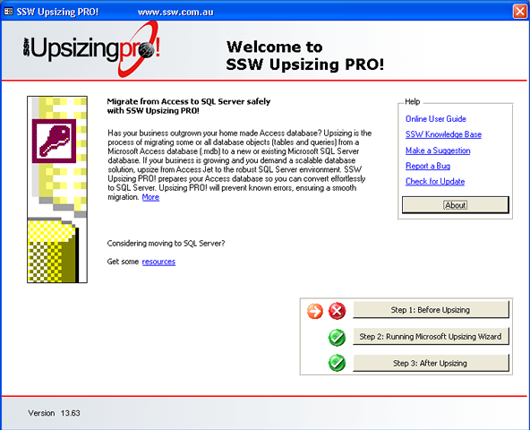 SSW Upsizing PRO! Screenshot